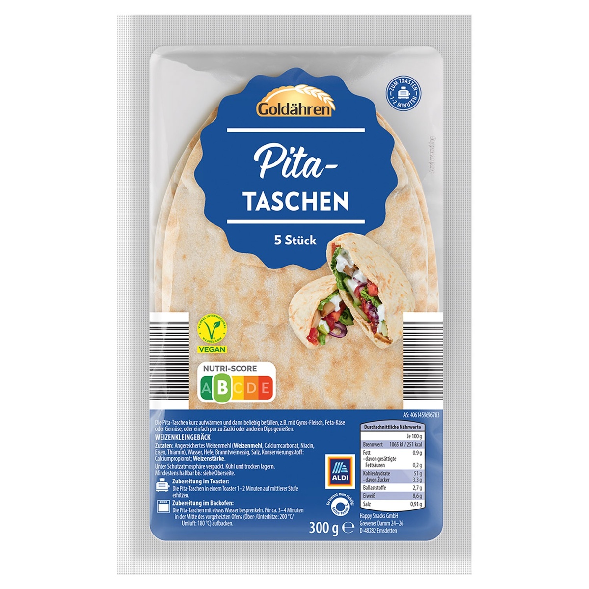 Bild 1 von GOLDÄHREN Pita-Taschen 300 g
