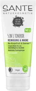 SANTE NATURKOSMETIK Peelingmaske 5in1 Tonerde Bio-Grapefruit & Evermat