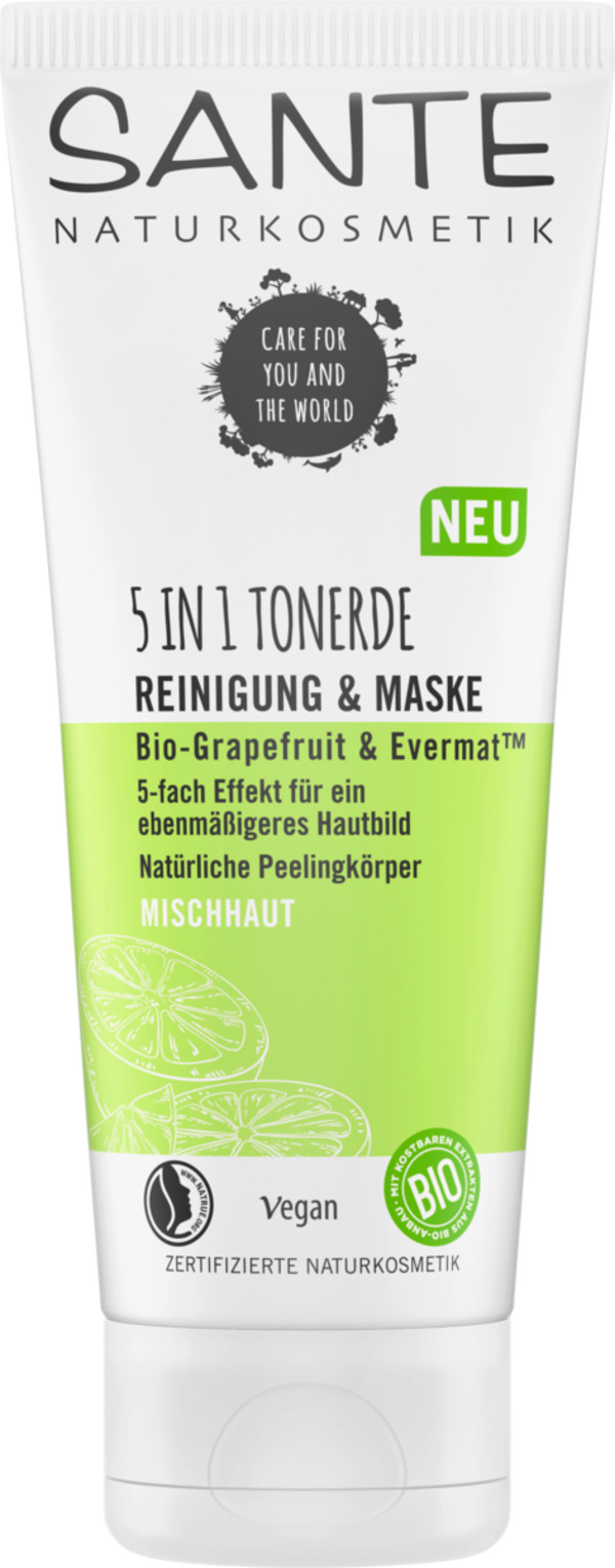 Bild 1 von SANTE NATURKOSMETIK Peelingmaske 5in1 Tonerde Bio-Grapefruit & Evermat