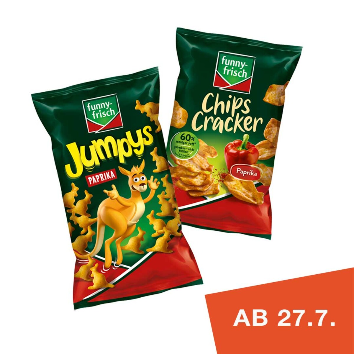 FUNNYFRISCH JUMPYS PAPRIKA je 75gBtl. oder CHIPS CRACKER und weitere