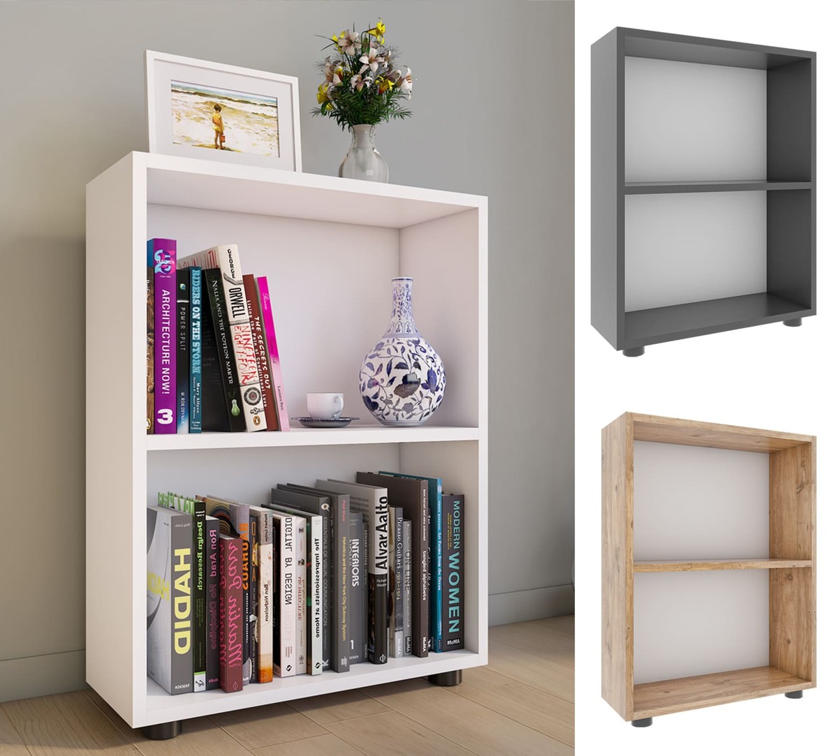Bild 1 von VCM Holz Büroregal Stand Regal Bücherregal Deko Bücher Standregal Bulas 2 Fächer