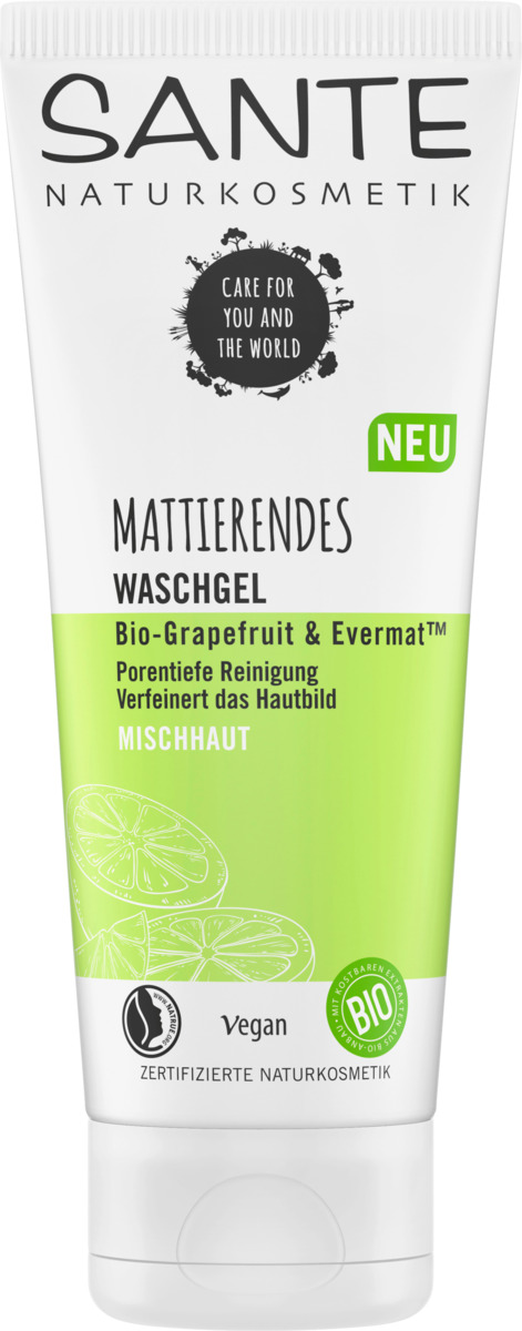Bild 1 von SANTE NATURKOSMETIK Waschgel Mattierend Bio-Grapefruit & Evermat