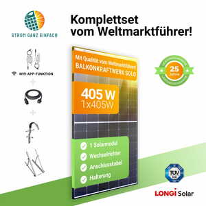 405W Balkon-Solaranlage Komplett-Set mit 800W Wechselrichter von StromGanzEinfach