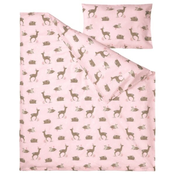Bild 2 von TROLLDOM  Bettwäsche-Set f Babybett, 2-teilig, Hirschmuster/rosa