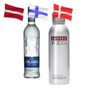 Danzka Vodka, Finlandia Vodka, Stolichnaya Vodka oder Skyy Vodka