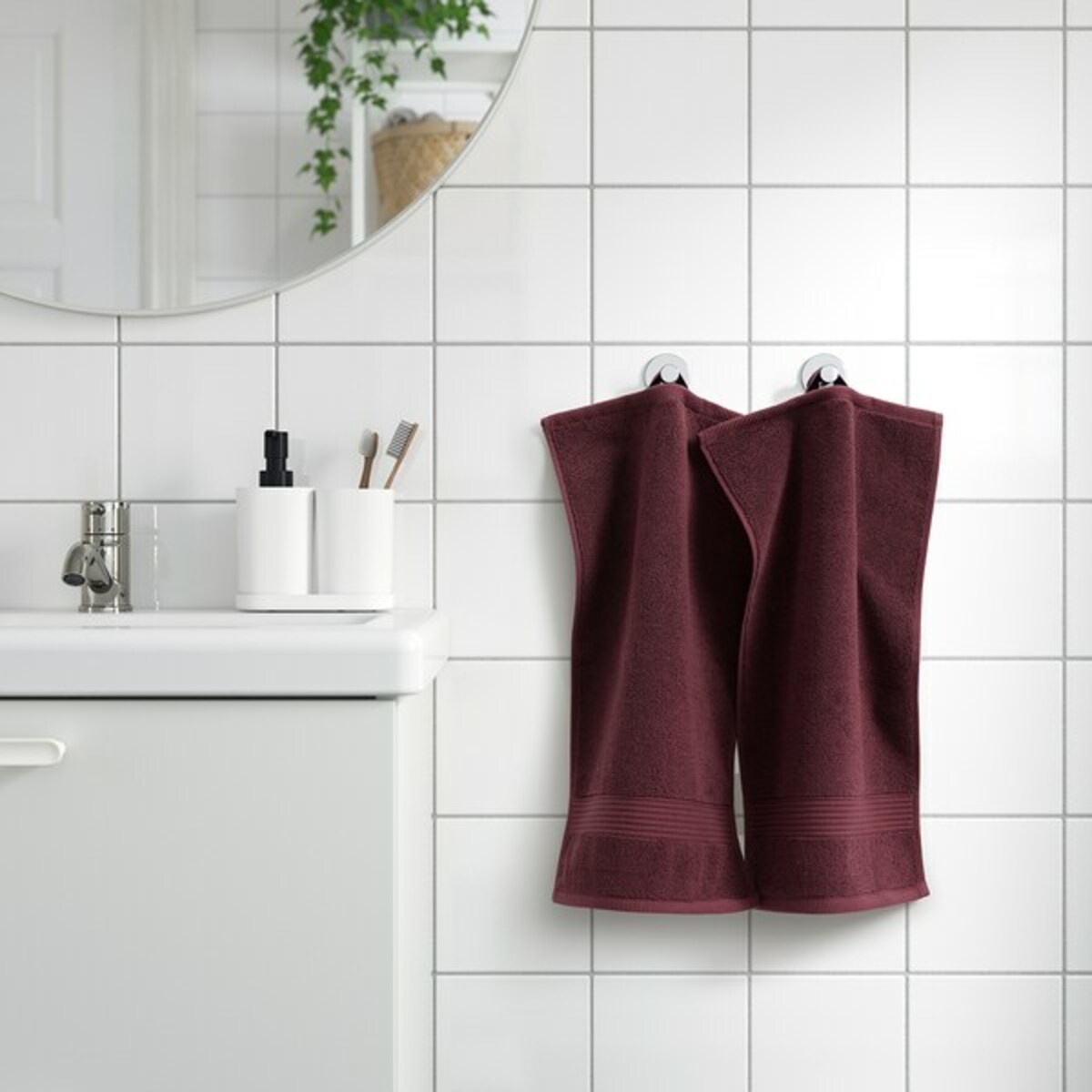 Bild 2 von FREDRIKSJÖN  Gästehandtuch, tiefrot