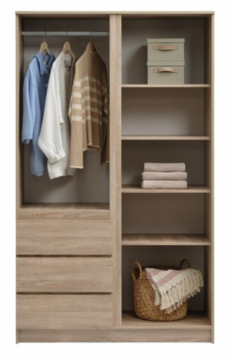 Bild 3 von Kleiderschrank LIMFJORDEN 120x200 kombi hell eichefarben