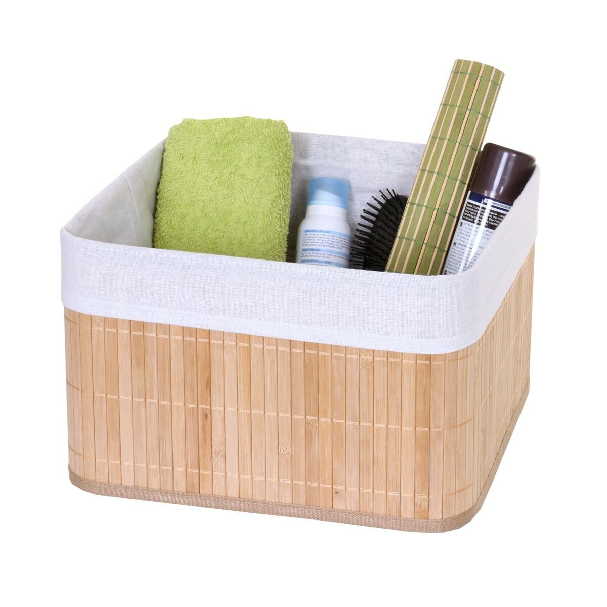 Bild 1 von Aufbewahrungskorb MCW-C21, Korb Aufbewahrungsbox Ordnungsbox Sortierbox Regalkorb, Bambus ~ naturfarben