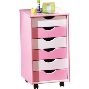 Inter Link ABC Rollcontainer Pierre MDF pink/weiss