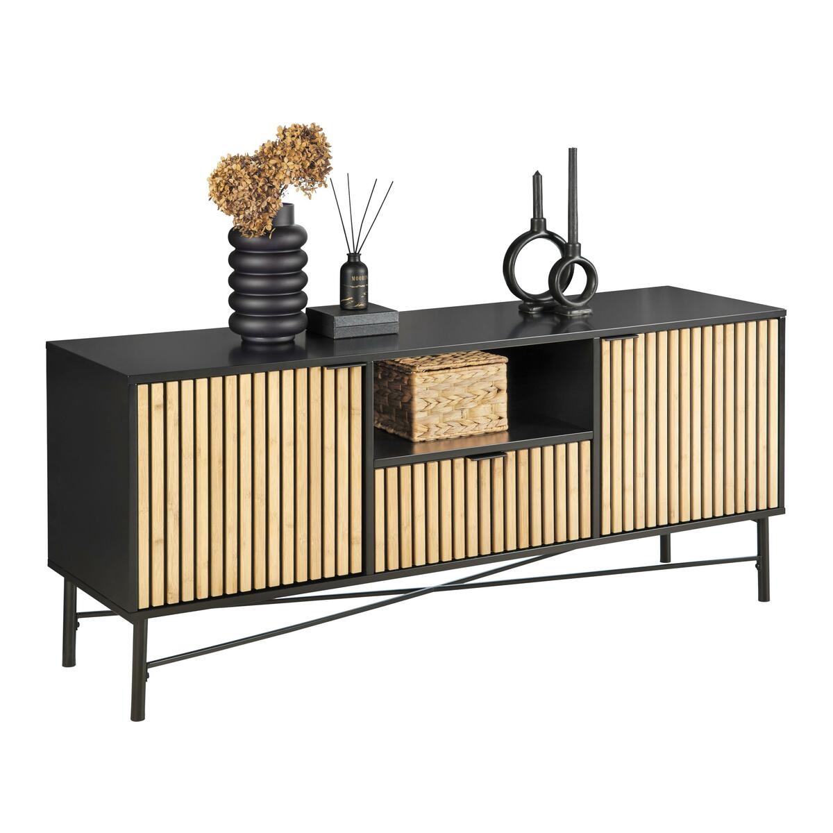 Bild 1 von Lowboard Madrid in Schwarz/Bambusfarben