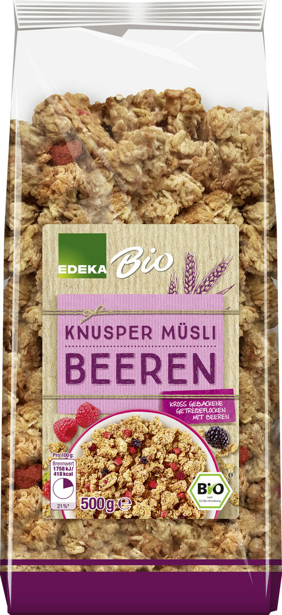 Bild 1 von EDEKA Bio Knusper Beeren Müsli 500G