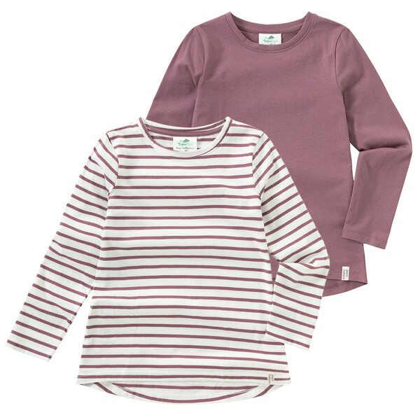 Lupilu 2x Mädchen Langarmshirts – Weiche Baumwolle, Mit Motivdruck, Trendige Farben