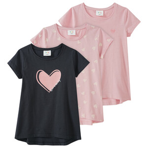 3 Mädchen T-Shirts mit Herzen
