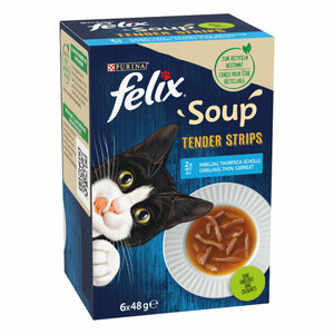 Felix Soup Tender Strips Suppe 6x48g Kabeljau, Thunfisch, Scholle