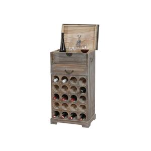 Weinregal Torre T323, Flaschenregal Regal für 20 Flaschen, 94x48x31cm, Shabby-Look, Vintage ~ braun