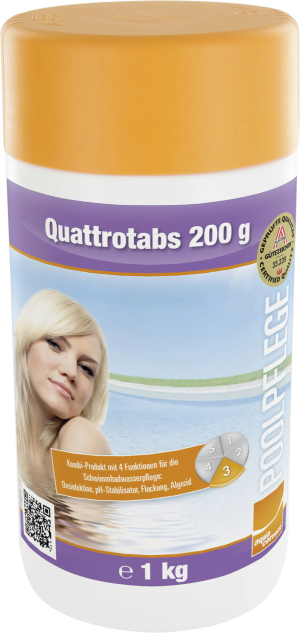 Bild 1 von Steinbach Poolpflege Quattrotabs Tabs 1 kg Tabletten, TCCA Multi 85%