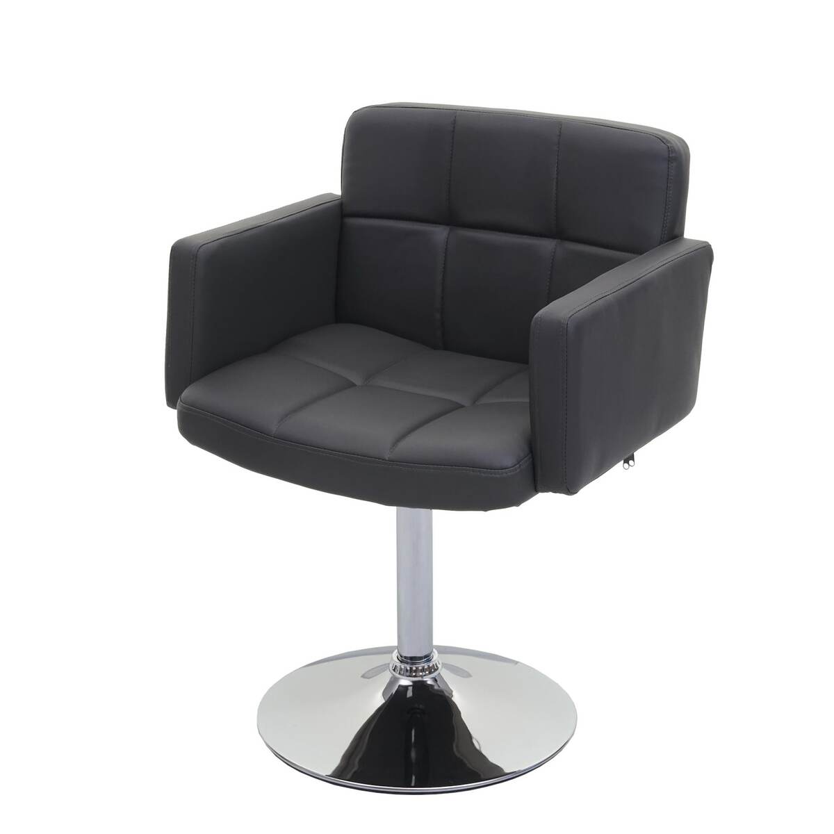 Bild 1 von Esszimmerstuhl Houston, Küchenstuhl Drehstuhl Stuhl, Kunstleder Chrom ~ grau