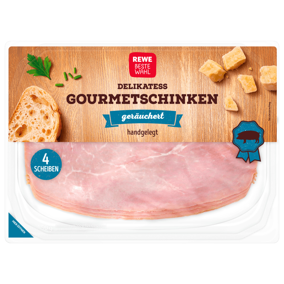 Bild 1 von REWE Beste Wahl Delikatess-Metzgerschinken 150g
