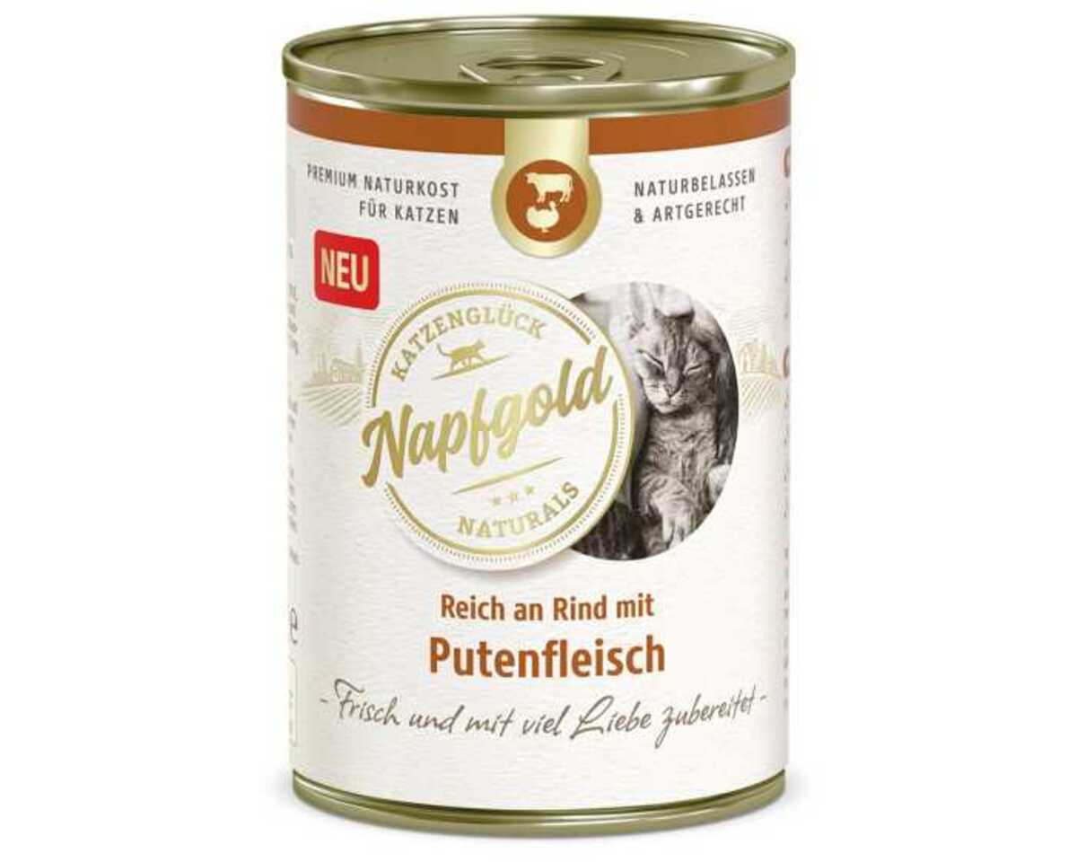Katzenglück Napfgold Katzenfutter Rind mit Putenfleisch 400 g von MäcGeiz ansehen!