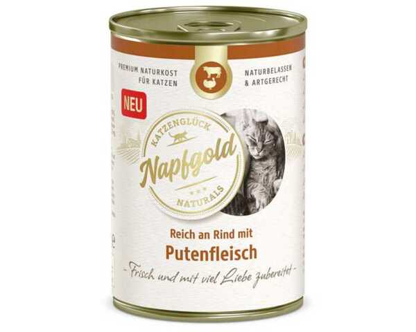 Bild 1 von Katzenglück Napfgold Katzenfutter Rind mit Putenfleisch 400 g