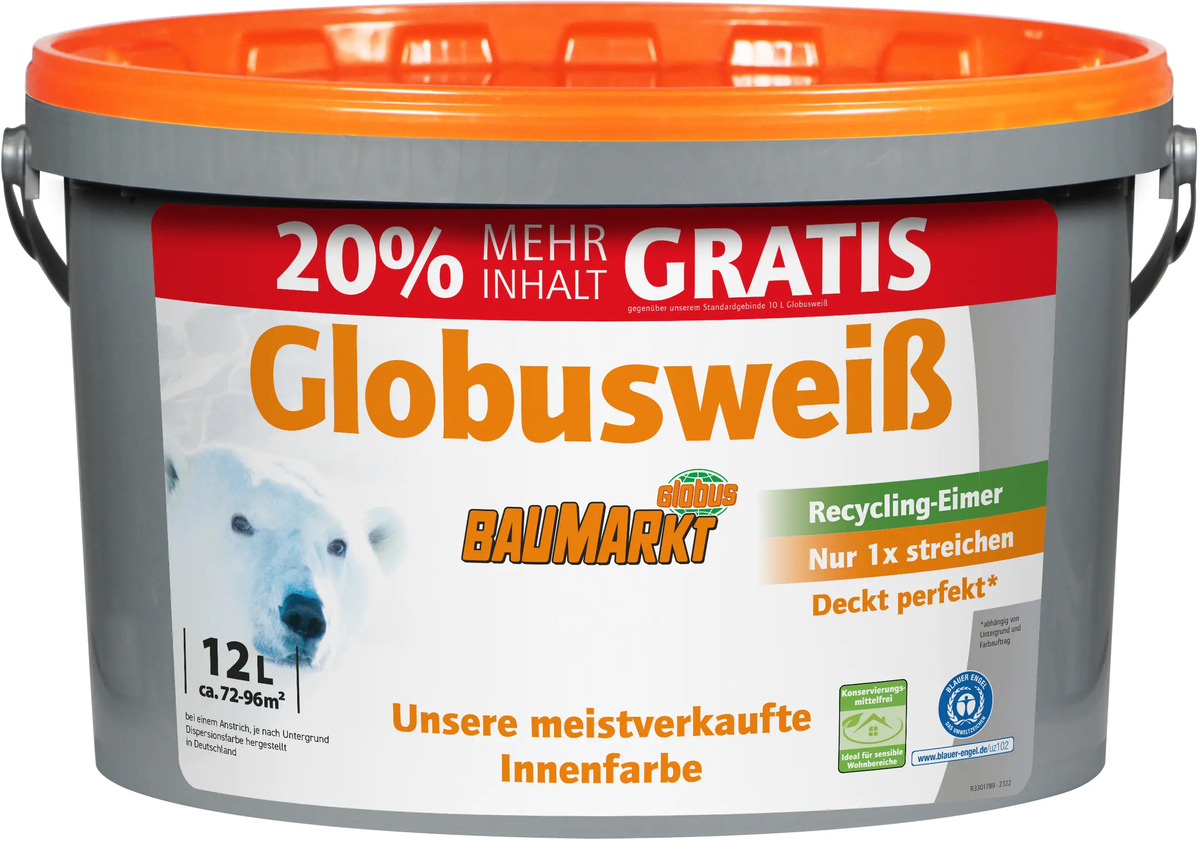 Bild 1 von Globusweiß 12 l weiß matt konservierungsmittelfrei - 20% GRATIS