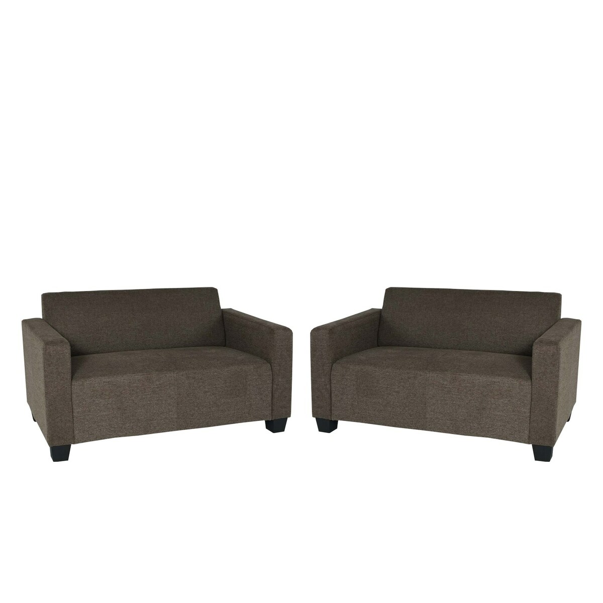 Bild 1 von Sofa-Garnitur Couch-Garnitur 2x 2er Sofa Moncalieri Stoff/Textil ~ braun