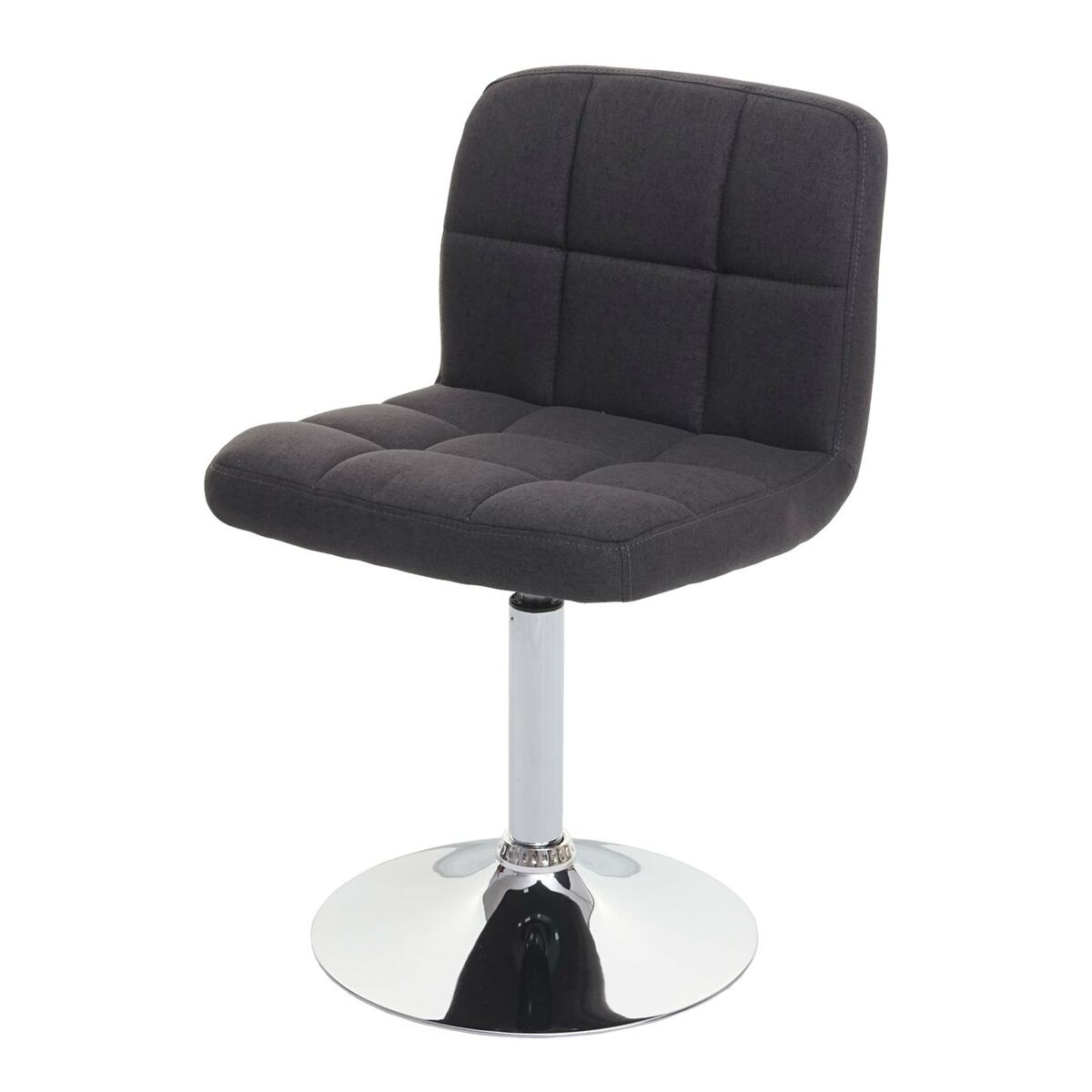 Bild 1 von Esszimmerstuhl Cadiz, Küchenstuhl Stuhl, drehbar ~ Stoff/Textil dunkelgrau, Chromfuß