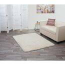 Bild 1 von Teppich MCW-F69, Shaggy Läufer Hochflor Langflor, Stoff/Textil flauschig weich 160x120cm ~ creme