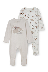C&A Multipack 2er-Baby-Schlafanzug, Beige, Größe: 68