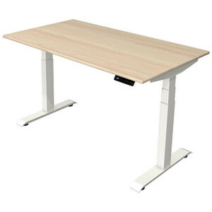 Kerkmann Move 4 elektrisch höhenverstellbarer Schreibtisch ahorn rechteckig, T-Fuß-Gestell weiß 140,0 x 80,0 cm