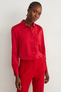 C&A Satin-Bluse, Rot, Größe: 40