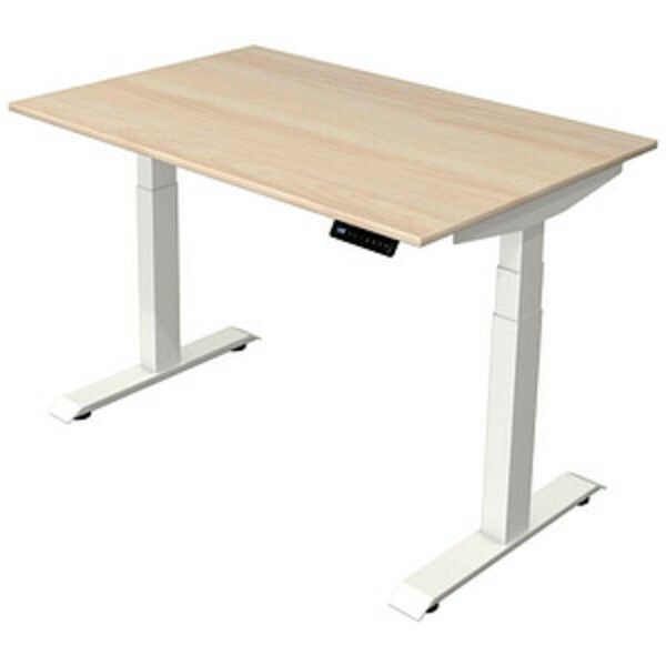 Bild 1 von Kerkmann Move 4 elektrisch höhenverstellbarer Schreibtisch ahorn rechteckig, T-Fuß-Gestell weiß 120,0 x 80,0 cm