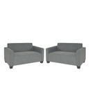 Bild 1 von Sofa-Garnitur Couch-Garnitur 2x 2er Sofa Moncalieri Stoff/Textil ~ grau