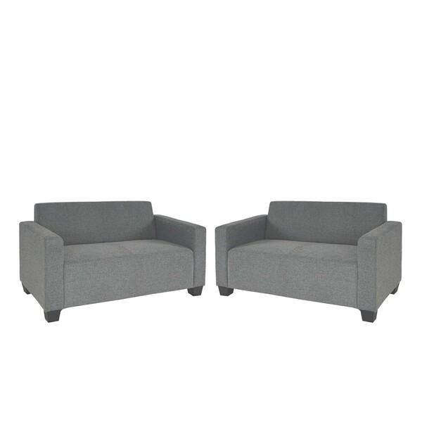 Bild 1 von Sofa-Garnitur Couch-Garnitur 2x 2er Sofa Moncalieri Stoff/Textil ~ grau