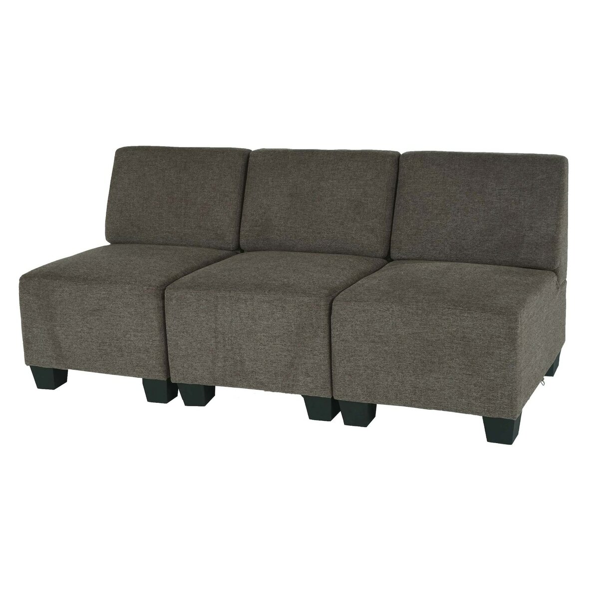 Bild 1 von Modular 3-Sitzer Sofa Couch Moncalieri, Stoff/Textil ~ braun, ohne Armlehnen