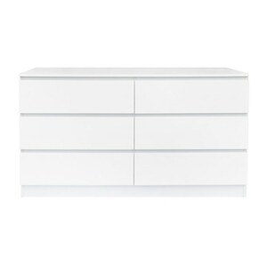 CASAVANTI Sideboard 120 x 73 cm weiß - inklusive sechs Schubkästen - Holznachbildung - braun - weiß - Breite 120 cm - Höhe 73 cm - Tiefe 39,5 cm