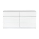 Bild 1 von CASAVANTI Sideboard 120 x 73 cm weiß - inklusive sechs Schubkästen - Holznachbildung - braun - weiß - Breite 120 cm - Höhe 73 cm - Tiefe 39,5 cm