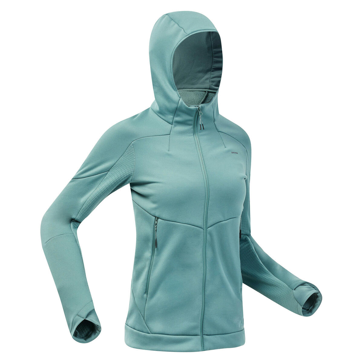 Bild 1 von Fleecejacke Damen Wandern Kapuze MH520 grün