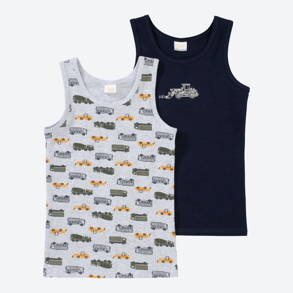 NAME IT 2er-Pack Jungen Unterhemden – Nachhaltige Baumwoll-Unterhemden Für Kinder