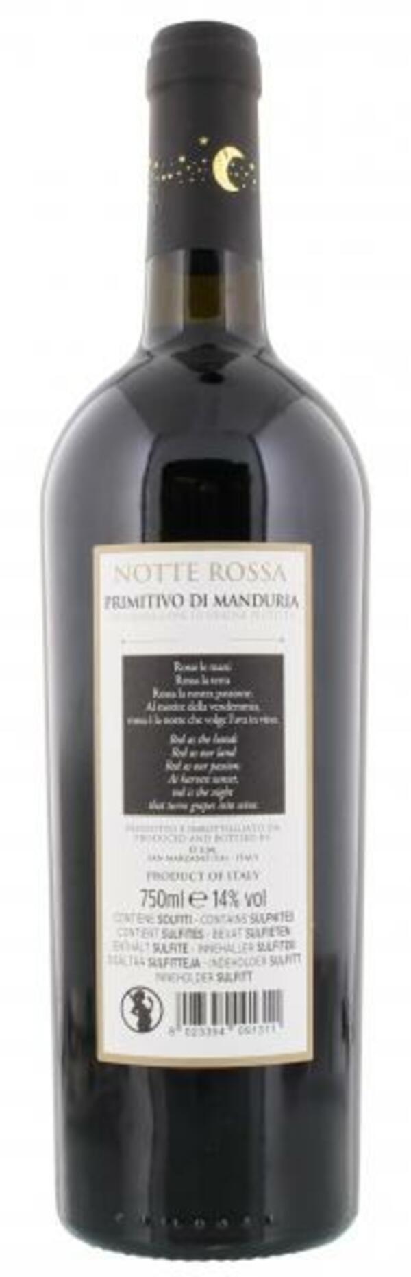 Bild 1 von Notte Rossa Primitivo di Manduria Rotwein halbtrocken