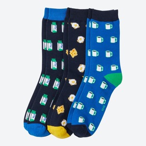 Unisex-Socken mit Trend-Muster, 3er-Pack