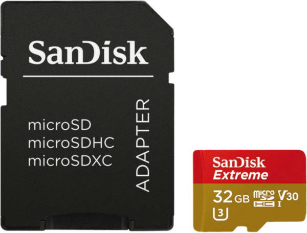 Bild 1 von SanDisk microSDXC Extreme, 32 GB, 100 MB/s, CL10 + SD-Adapter