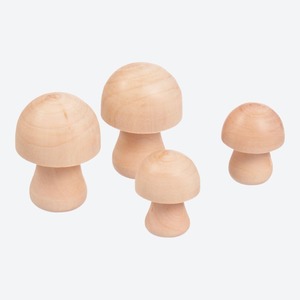 Deko-Pilze aus Holz, 7er-Set