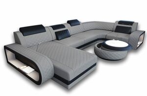 Sofa Dreams Wohnlandschaft Berlin M - U Form Stoffsofa, mit LED, wahlweise mit Bettfunktion als Schlafsofa, Designersofa