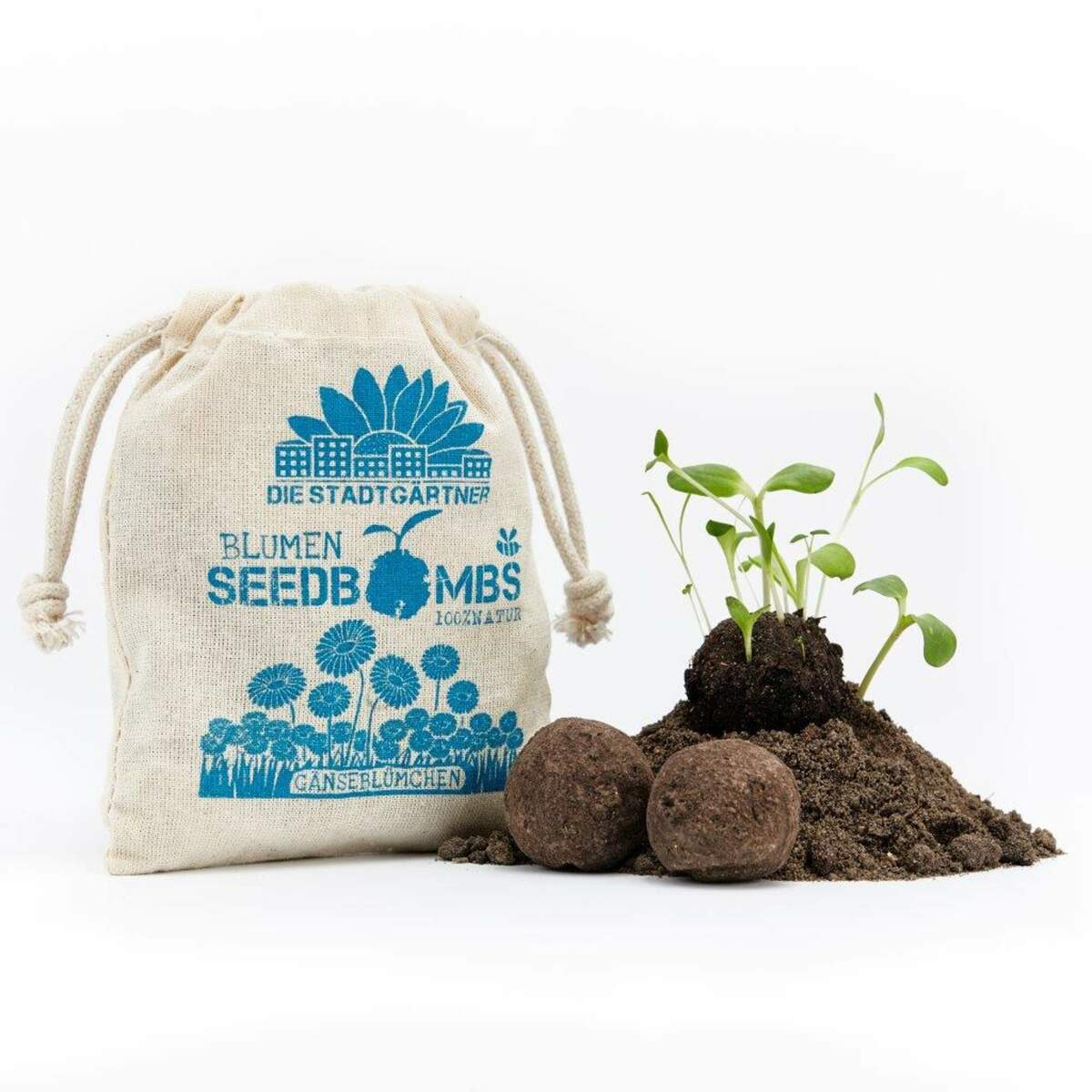 Bild 1 von Die Stadtgärtner
              
                 SEEDBOMBS 8ER JUTEBEUTEL