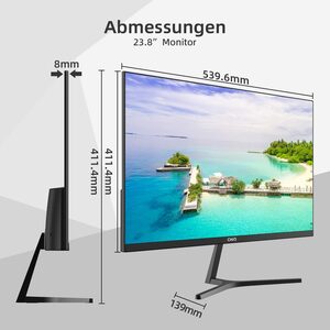 CHiQ 24F650 LED-Monitor (60,45 cm/24 ", 1920x1080 px, Full HD 1080p, 6 ms Reaktionszeit, 75 Hz, IPS LED, einstellbare Neigung,FPS/RTS,Freesync,Gratis HDMI Kabel)