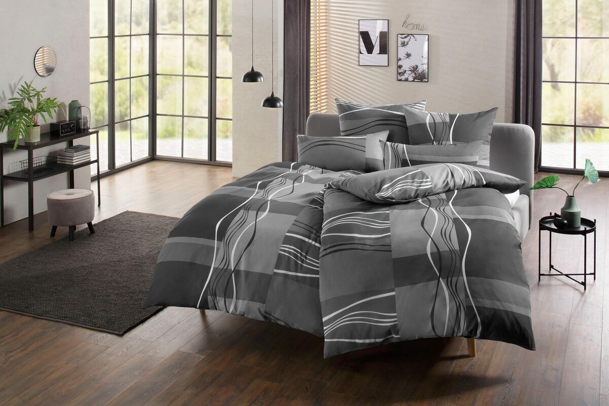 Bild 1 von Bettwäsche Kelian in Gr. 135x200 oder 155x220 cm, my home, Polycotton, 2 teilig, in verschiedenen Qualitäten, gemusterte Bettwäsche aus Baumwolle