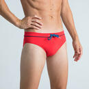 Bild 1 von Badehose Slip Herren - 100 Pep rot/blau