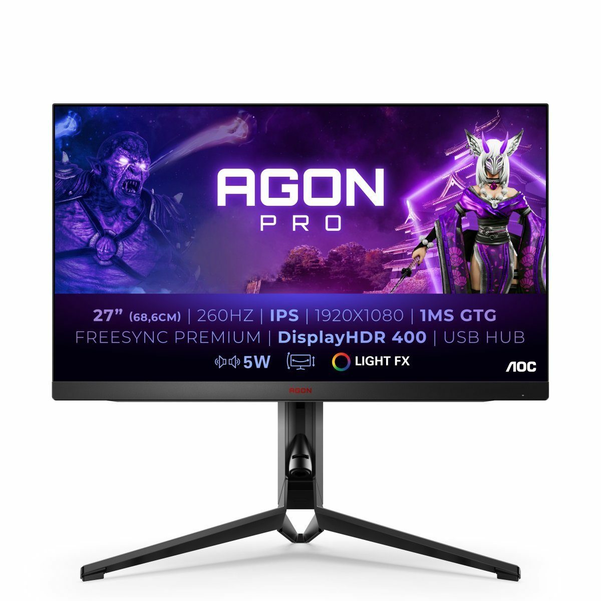 Bild 1 von AOC AG274FZ Gaming-Monitor (68,6 cm/27 ", 1920 x 1080 px, Full HD, 1 ms Reaktionszeit, 260 Hz, IPS)