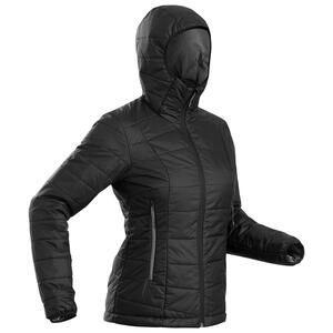 Wattierte Jacke Damen bis -5 °C Trekking - MT100 schwarz